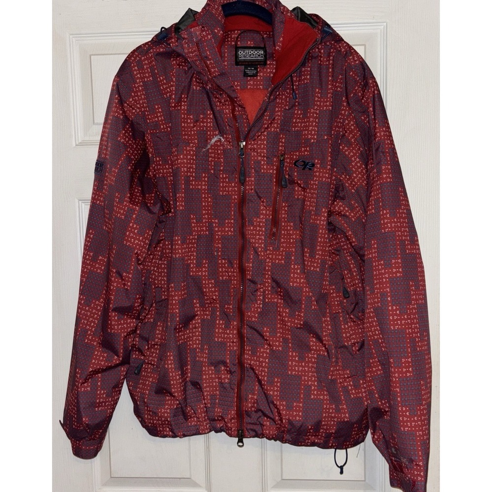 Outdoor Research FLAW Igneo Jacket Men's M Ski Snowboard Hooded Red Pertex Recco